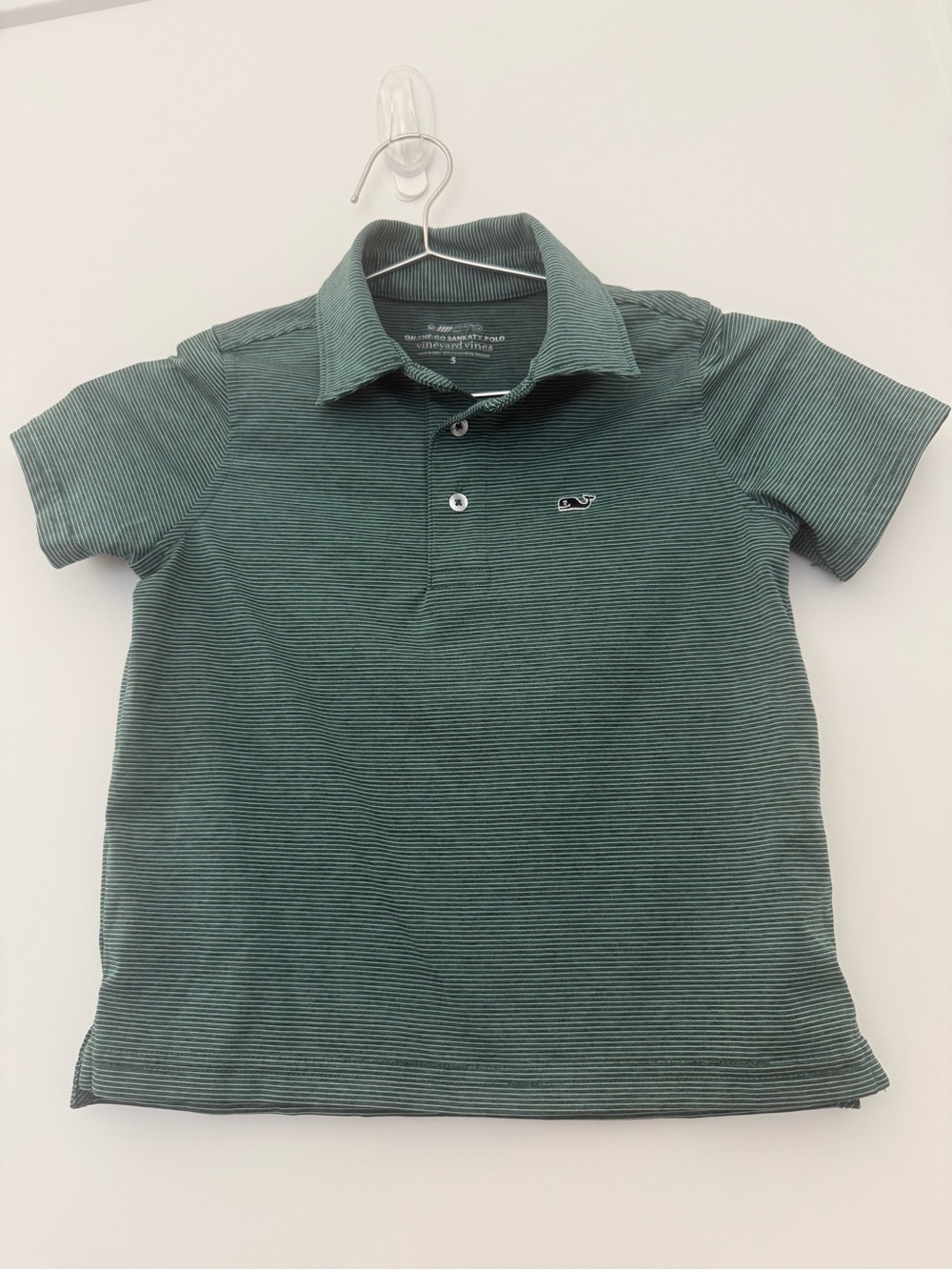 Vineyard Vines Boys' Teal Narrow-Striped Polo